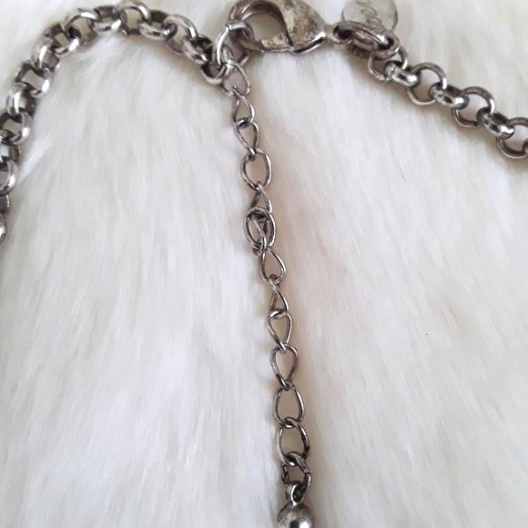 RHEINSTONES WITH RIBBON SILVER NECKLACE - Picture 8 of 8